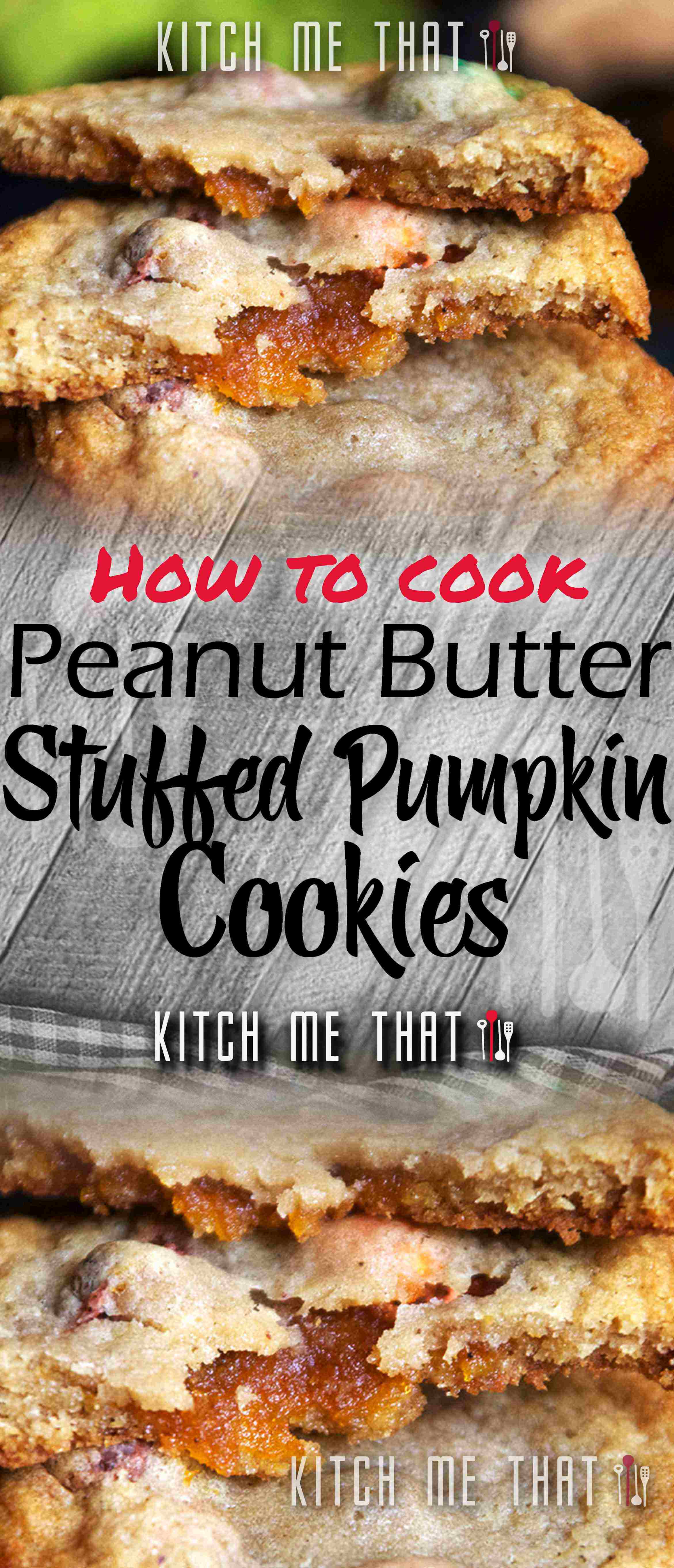 Peanut Butter Stuffed Pumpkin Cookies