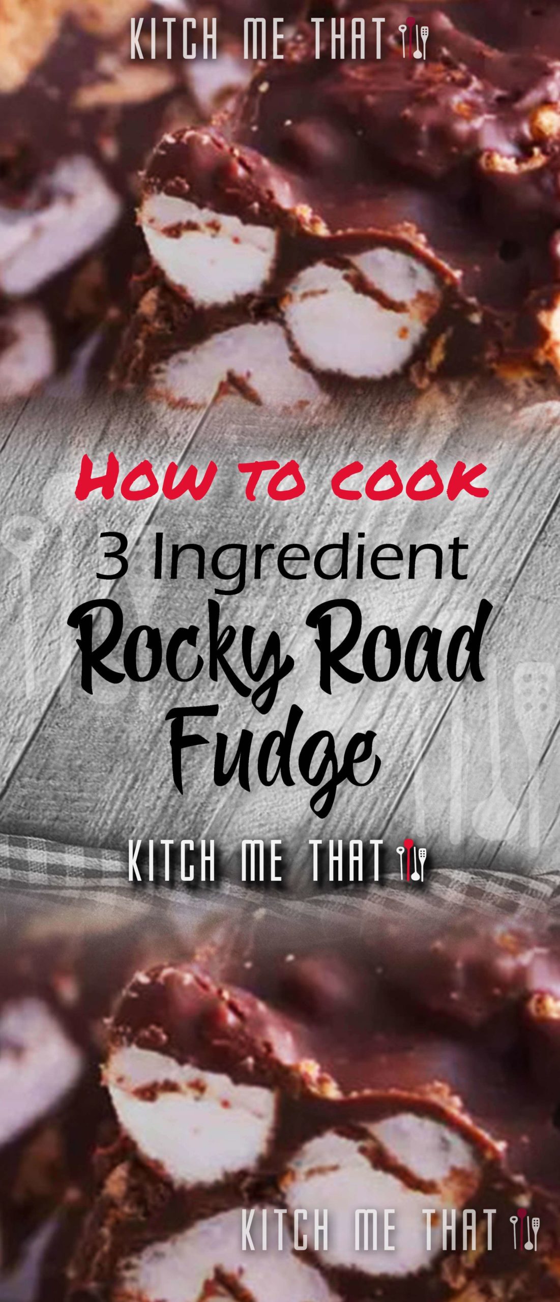3 Ingredient Rocky Road Fudge