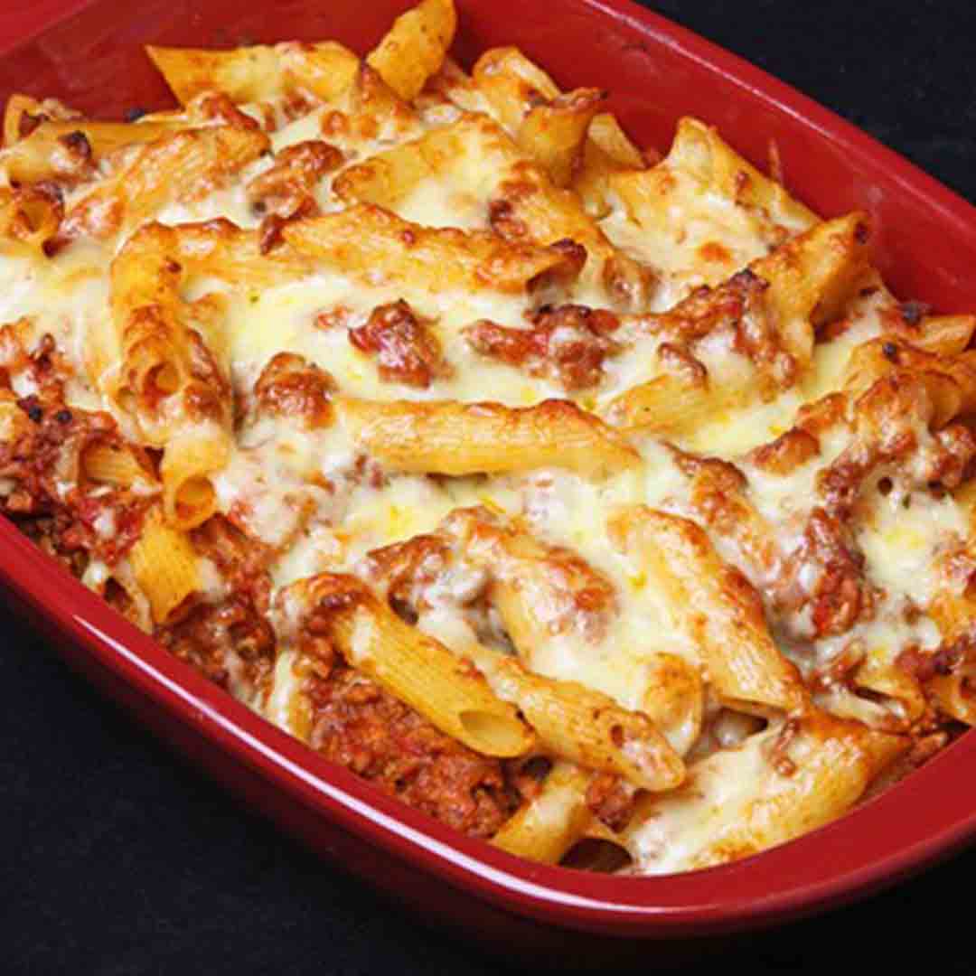 Baked Ziti With Ground Beef [Skinnyfied]