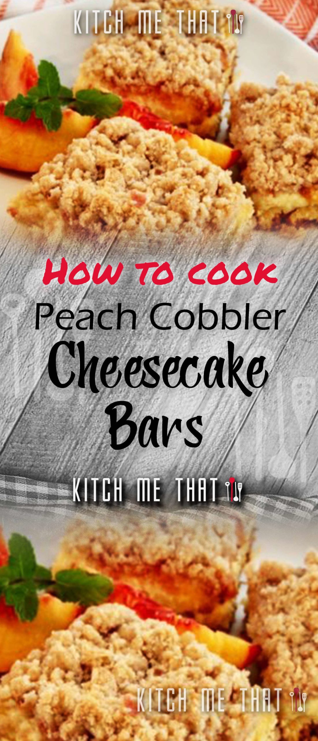 Peach Cobbler Cheesecake Bars