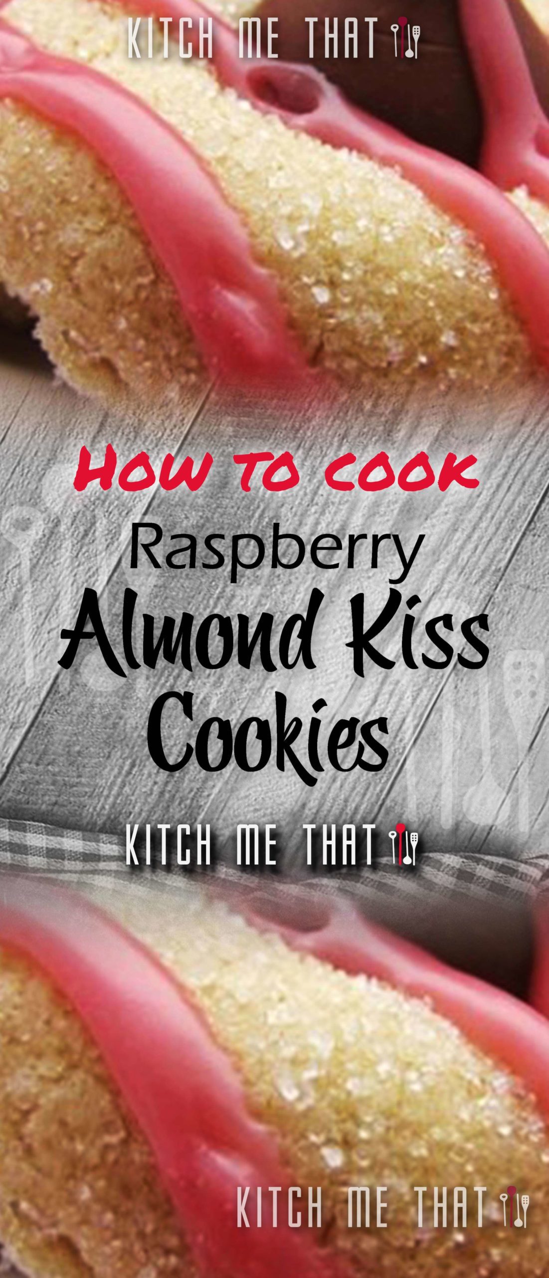 Raspberry Almond Kiss Cookies