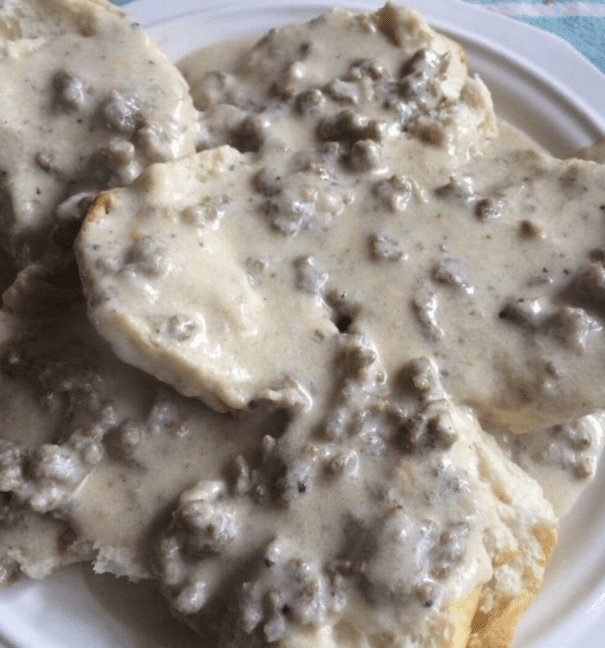 BISCUITS WITH SAUSAGE GRAVY