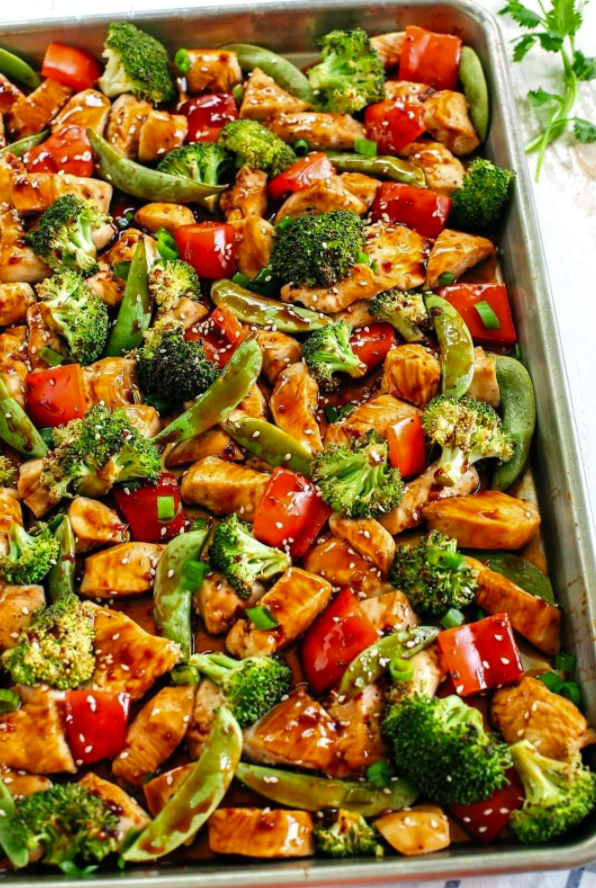 Sheet pan sesame chicken and veggies