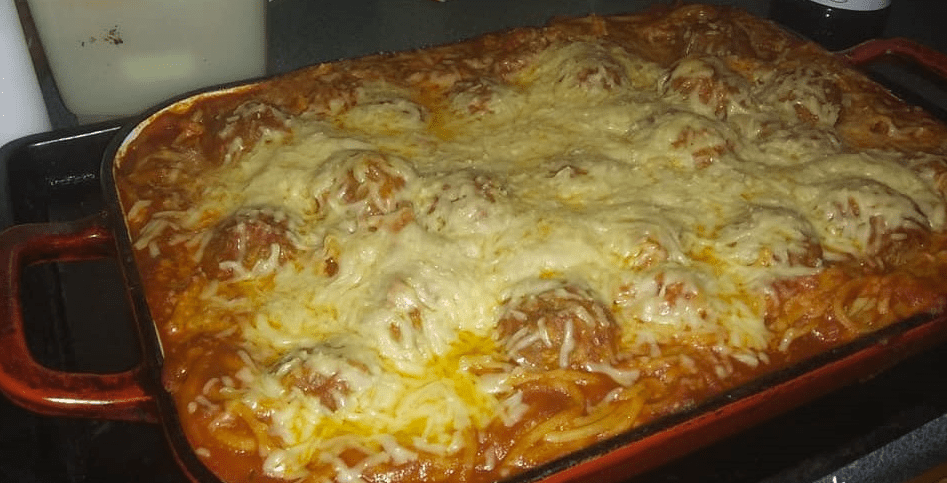 BAKED MEATBALL & SPAGHETTI RECIPE