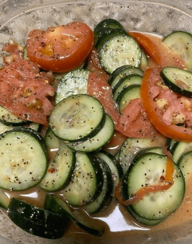 Marinated Cucumber, Onion, and Tomato Salad