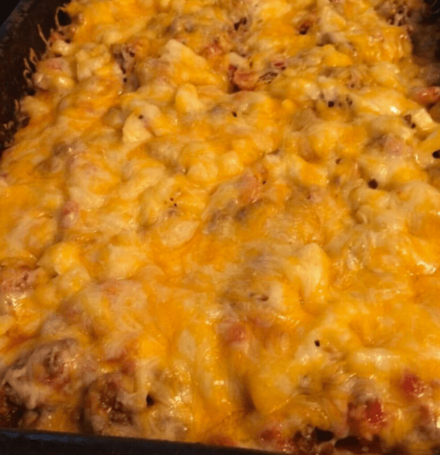 TACO POTATO LAYERED CASSEROLE