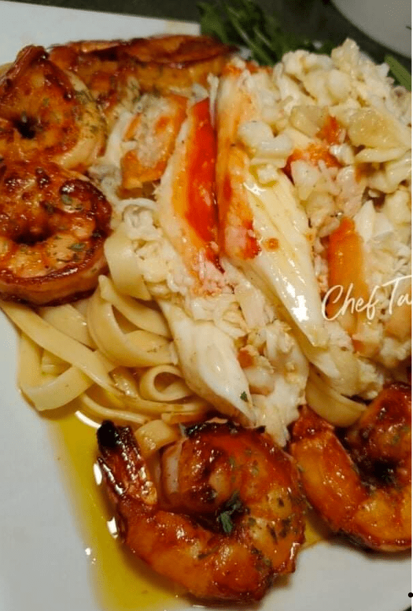 GARLIC BUTTER SHRIMP PASTA