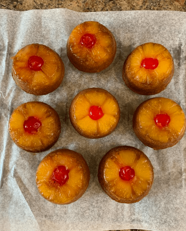 MINI PINEAPPLE UPSIDE DOWN CAKES!!