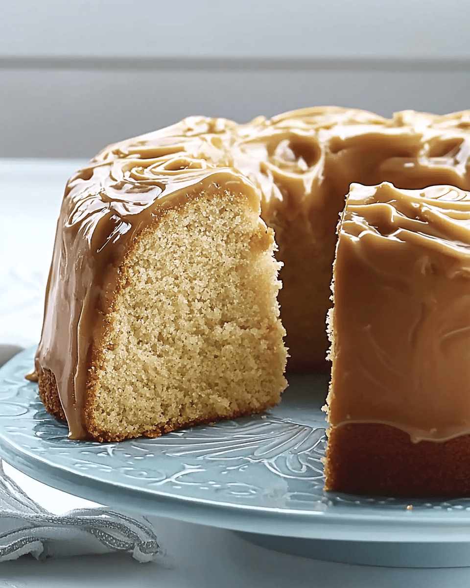 Caramel-Frosted Pound Cake !!