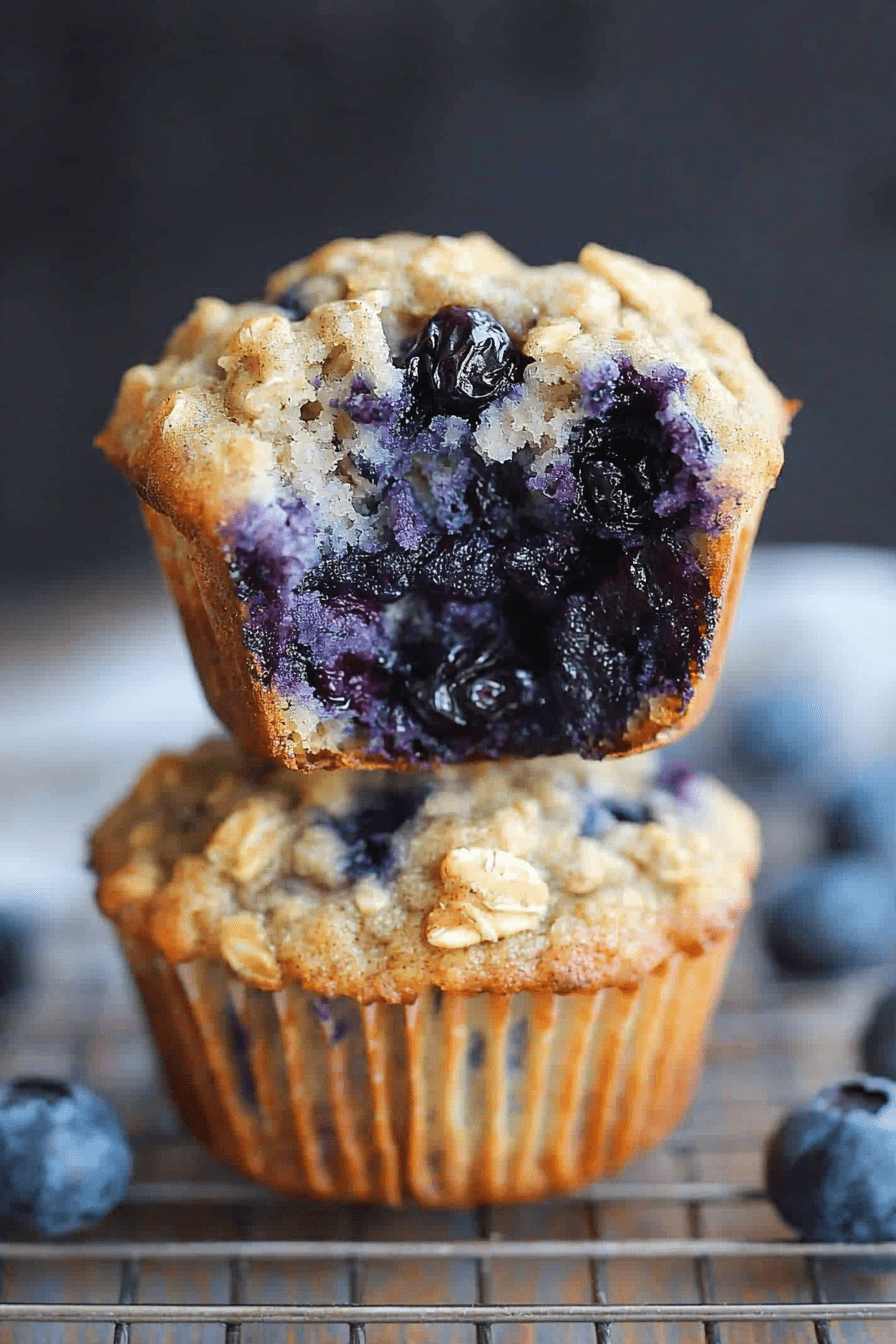 Muffins With Greek Yogurt, Oatmeal, And Blueberries !!