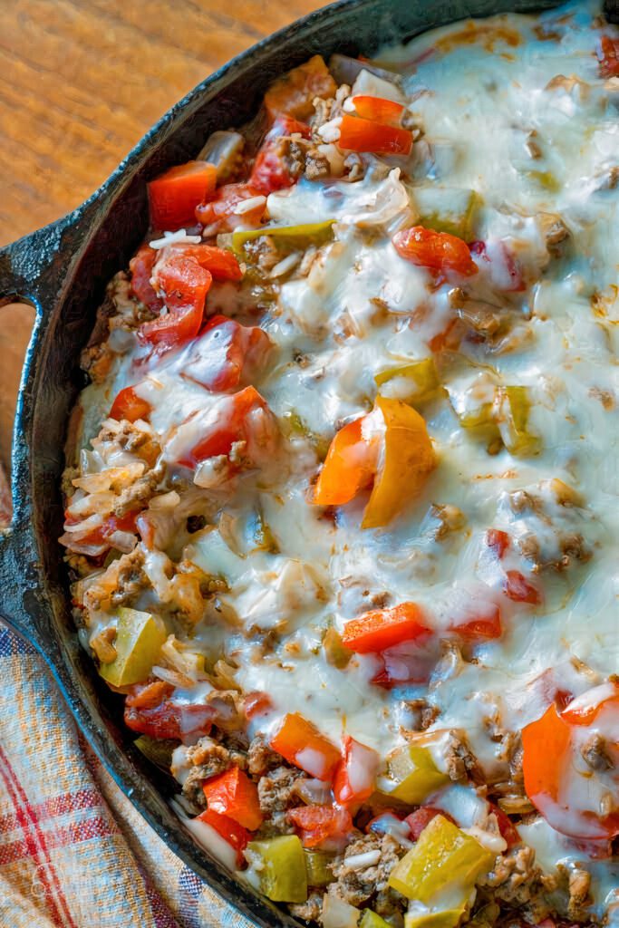 Delightful Ground Beef Stuffed Pepper Skillet