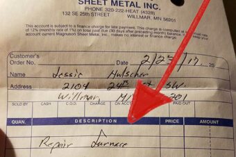 Dad Shocked by Note Furnace Repairman Left On Receipt About Newborn After Emergency Call