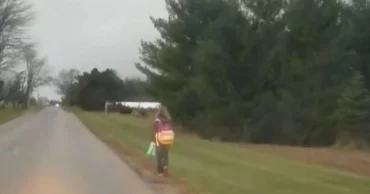 This Video is going massively viral : Dad making his daughter walk 5 miles to school.