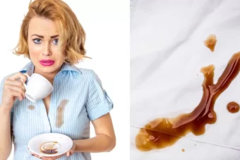 This way you remove stubborn coffee stains from clothes