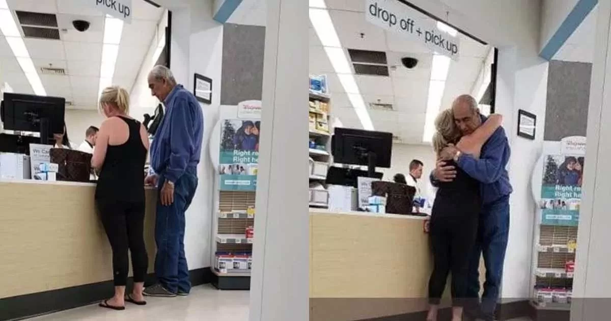 Woman captures moment when old man can’t afford to pay for his medication until stranger steps in