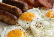 High-Protein Eggs and Sausages Breakfast