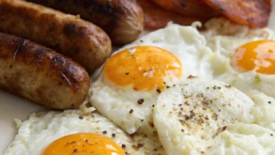 High-Protein Eggs and Sausages Breakfast